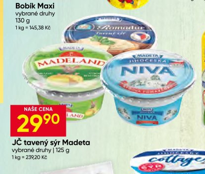 JČ tavený sýr Madeta 125 g