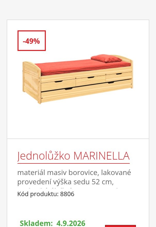 Jednolůžko MARINELLA