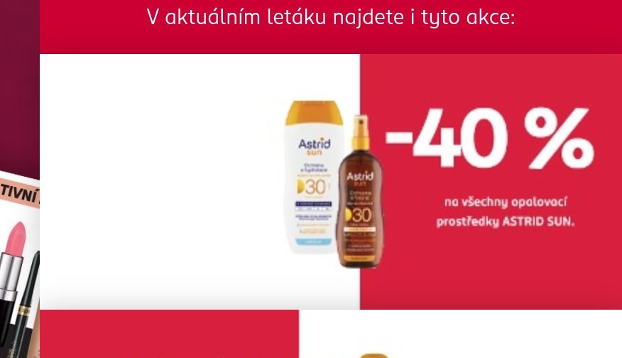 Astrid SUN opalovací prostředky - ROSSMANN drogerie aktualniletaky.eu