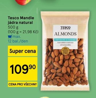 Tesco Mandle jádra natural 500 g