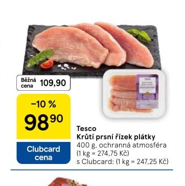 Tesco Krůtí prsní řízek plátky 400 g