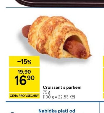 Croissant s párkem 75 g