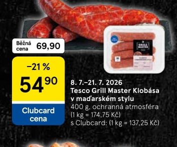 Tesco Grill Master Klobása v maďarském stylu