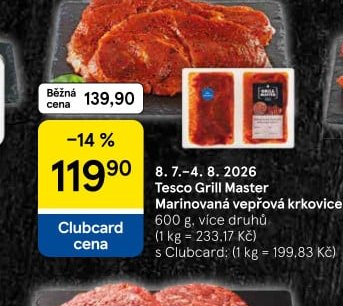 Tesco Grill Master Marinovaná vepřová krkovice