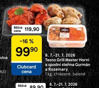 Tesco Grill Master Horní a spodní stehna Gurmán a Rozemary