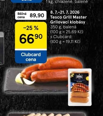 Tesco Grill Master Grilovací klobásy