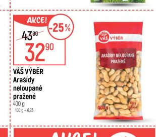 Váš Výběr Arašídy neloupané pražené 400 g