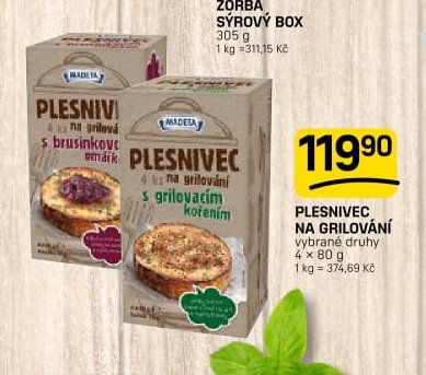 PLESNIVEC NA GRILOVÁNÍ 4 x 80 g
