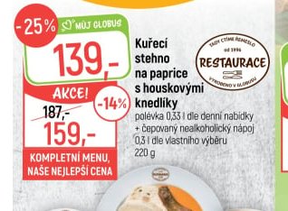 Kuřecí stehno na paprice s houskovými knedlíky