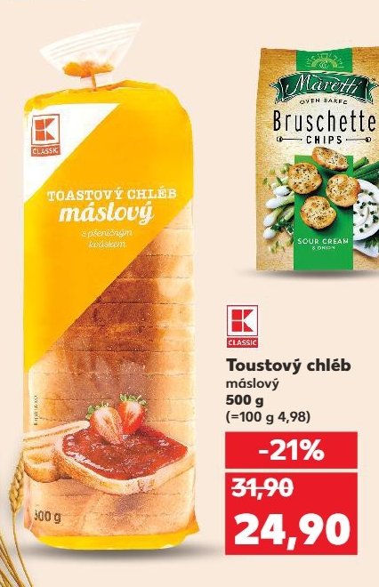 Toustový chléb máslový
