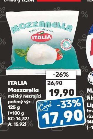 ITALIA Mozzarella měkký nezrající pařený sýr