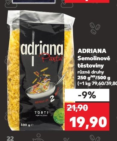 ADRIANA Semolinové těstoviny různé druhy 250 g