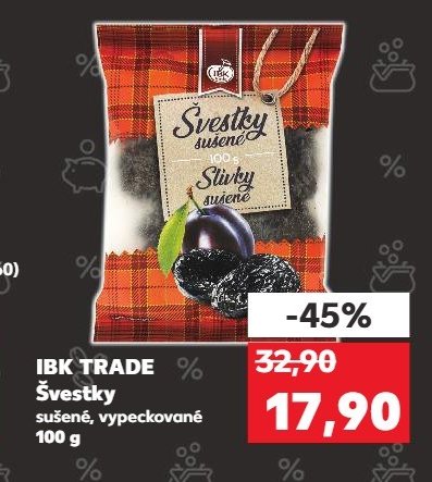 IBK TRADE Švestky sušené, vypeckované 100 g