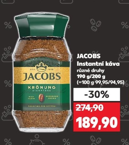 JACOBS Instantní káva různé druhy 190 g/200 g
