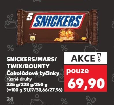 SNICKERS/MARS/TWIX/BOUNTY Čokoládové tyčinky