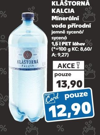 KLÁŠTORNÁ KALCIA Minerální voda