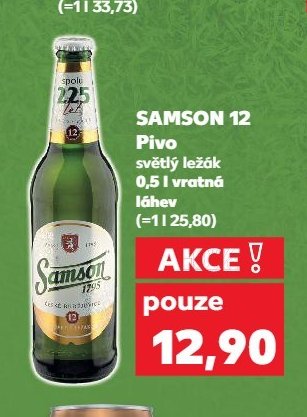 Samson 12 pivo světlý ležák 0,5 l