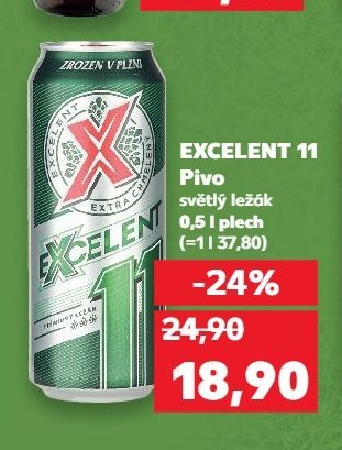 Excelent 11 pivo světlý ležák 0,5 l
