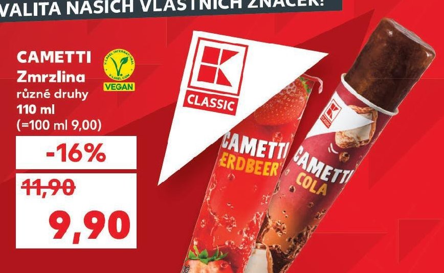 CAMETTI Zmrzlina různé druhy 110 ml