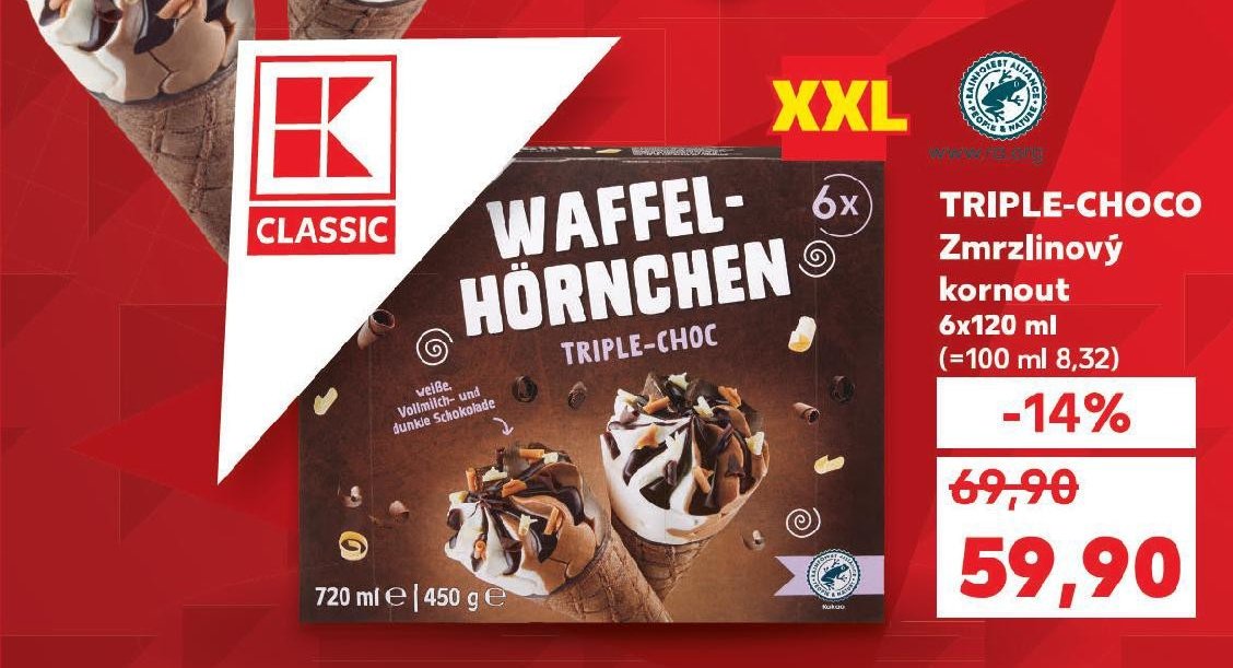 TRIPLE-CHOCO Zmrzlinový kornout 6x120 ml