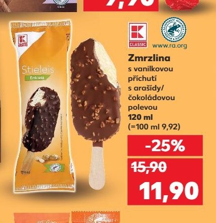 Zmrzlina s vanilkovou příchutí s arašídy/čokoládovou polevou 120 ml