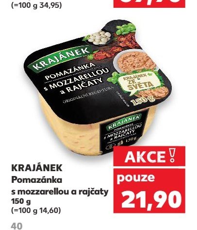 KRAJÁNEK Pomazánka s mozzarellou a rajčaty