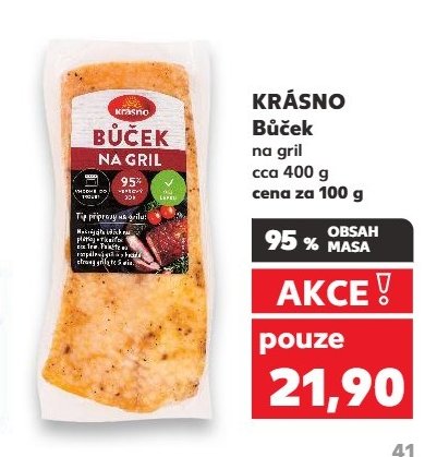 KRÁSNO Bůček na gril cca 400 g