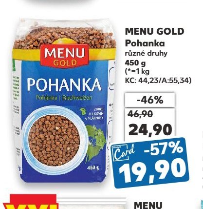 MENU GOLD Pohanka