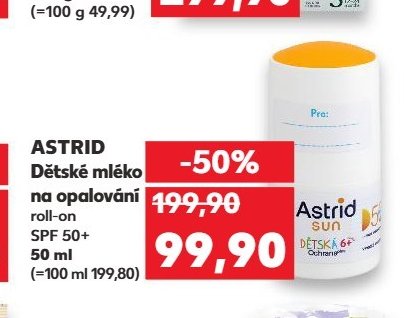 ASTRID Dětské mléko na opalování