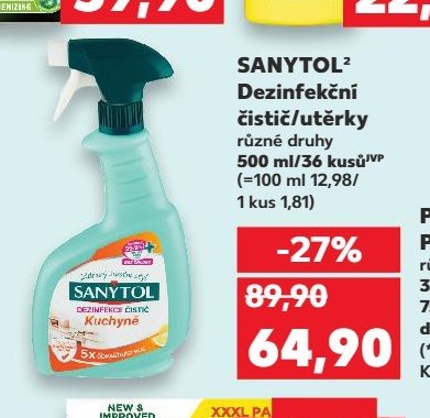 Sanytol Dezinfekční čistič/utěrky