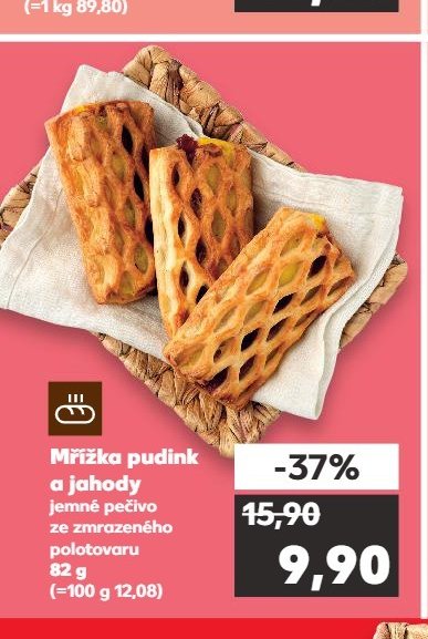 Mřížka pudink a jahody