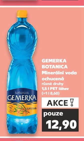 GEMERKA BOTANICA Minerální voda ochucená různé druhy 1,5 l PET láhev