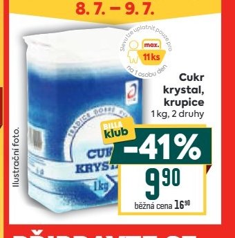 Cukr krystal, krupice