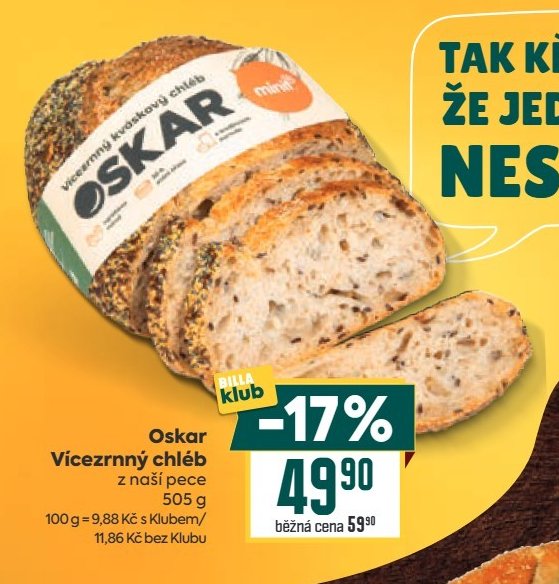 Oskar Vícezrnný chléb z naší pece 505 g