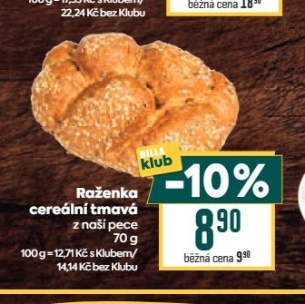 Raženka cereální tmavá z naší pece 70 g - BILLA aktualniletaky.eu