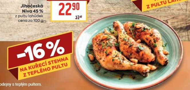Kuřecí stehna z teplého pultu