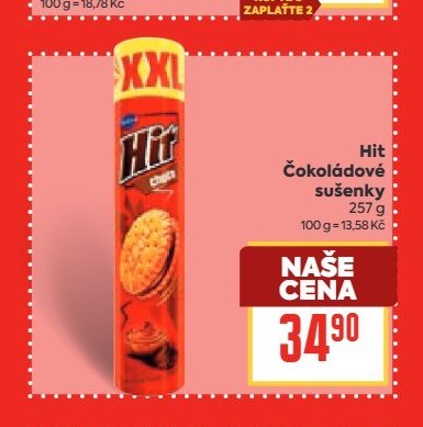 Hit Čokoládové sušenky 257 g