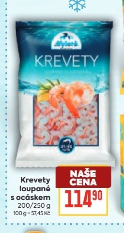 Krevety loupané s ocáskem