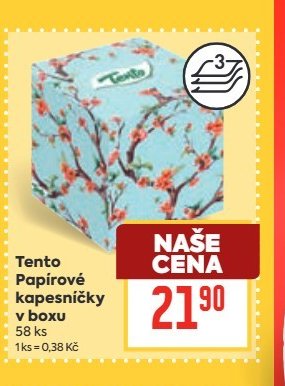 Tento Papírové kapesníčky v boxu 58 ks