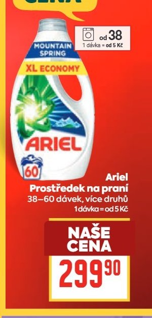 Ariel Prostředek na praní 38–60 dávek