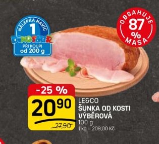 LE&CO ŠUNKA OD KOSTI VÝBĚROVÁ