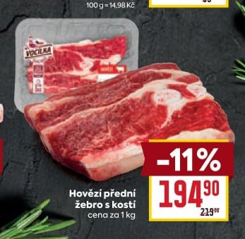 Hovězí přední žebro s kostí