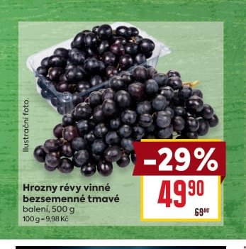 Hrozny révy vinné bezsemenné tmavé