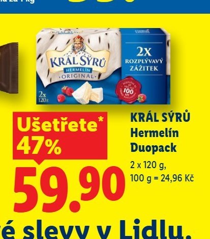 KRÁL SÝRŮ Hermelín Duopack