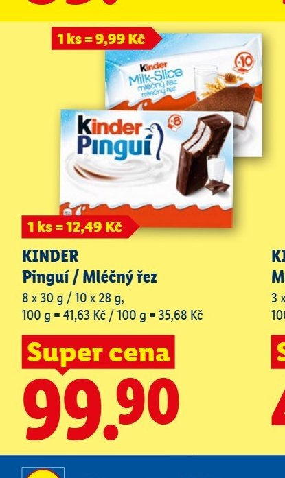 KINDER Pinguí / Mléčný řez