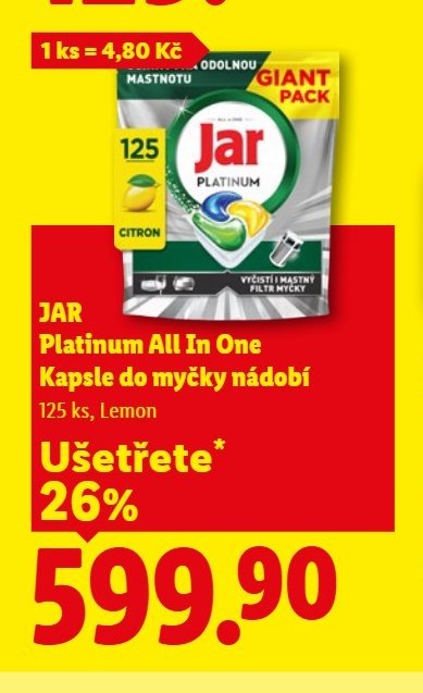 JAR Platinum All In One Kapsle do myčky nádobí