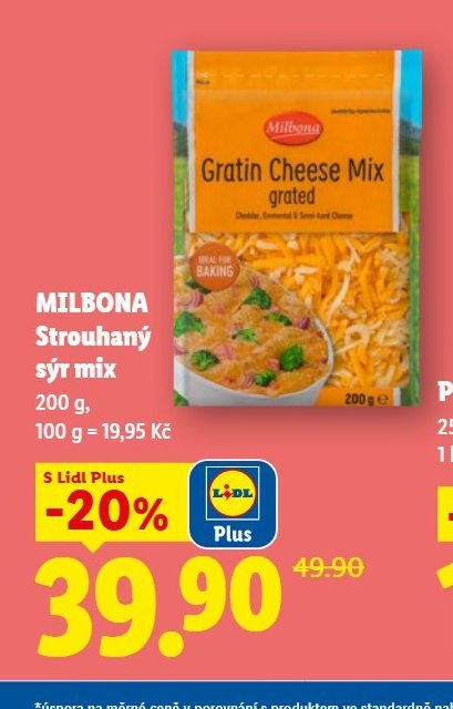 MILBONA Strouhaný sýr mix