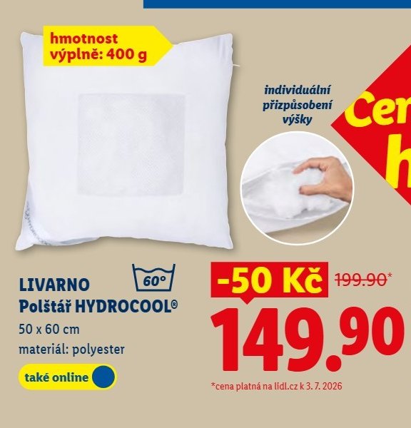 LIVARNO Polštář HYDROCOOL 50 x 60 cm