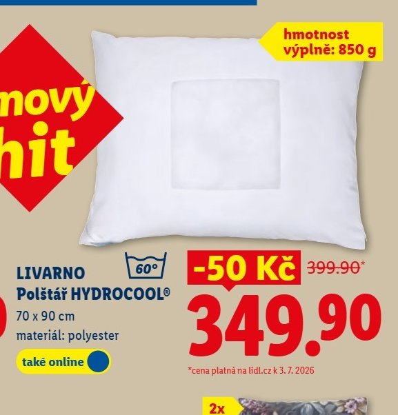 LIVARNO Polštář HYDROCOOL 70 x 90 cm