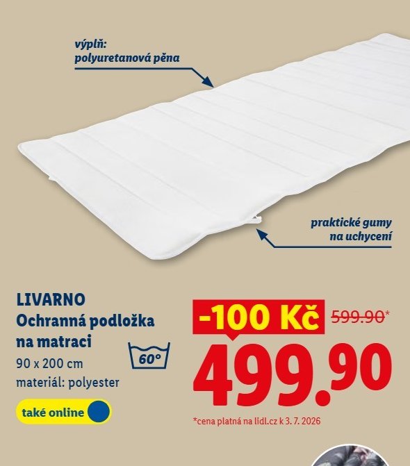 LIVARNO Ochranná podložka na matraci 90 x 200 cm